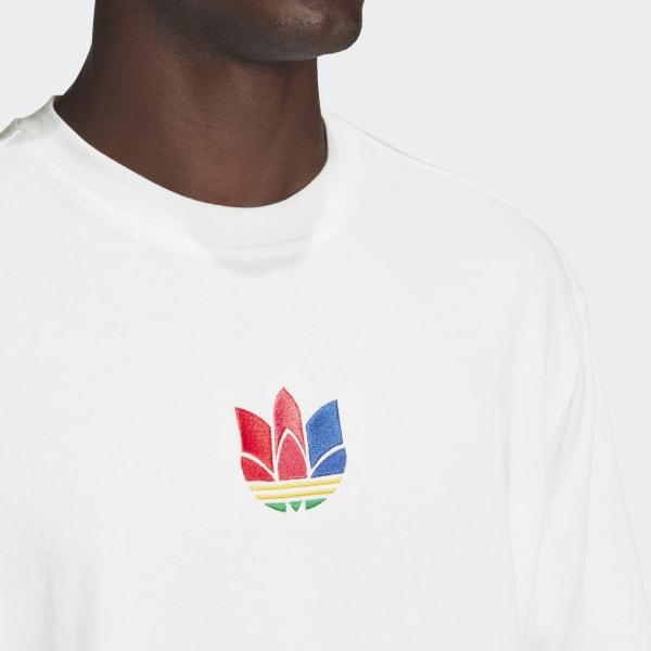 adidas 3d Trefoil Graphic Tee in White 