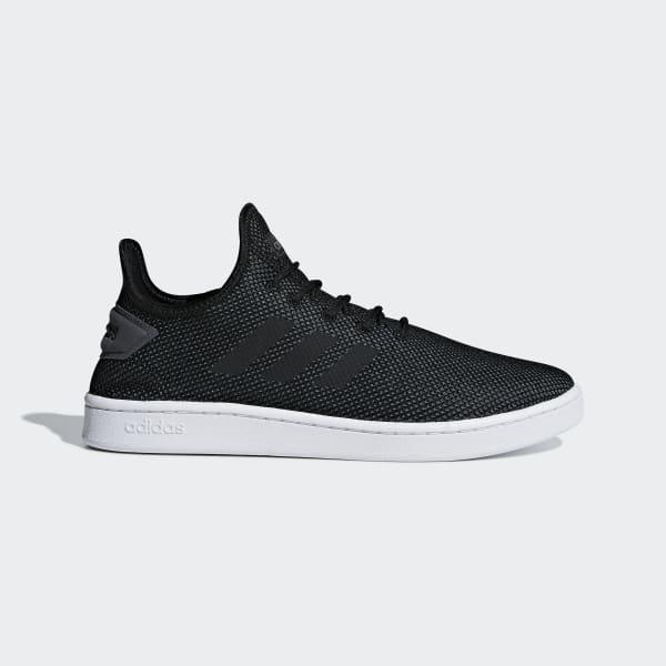 adidas Rubber Court Adapt Shoes in Black/Black/White (Black) for ...