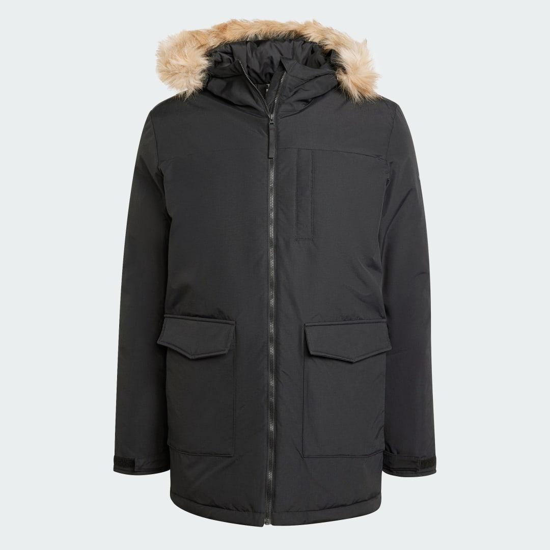 adidas Paveric Fur Parka in Black for Men Lyst UK