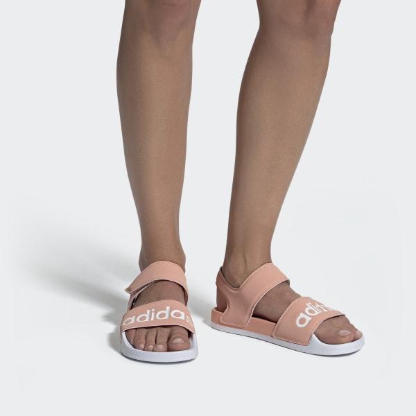 Adidas Synthetic Adilette Sandals In Pink Lyst Adidas Synthetic Adilette Sandals In Pink Lyst