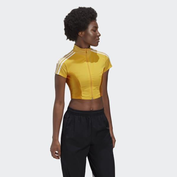 adidas Synthetic Paolina Russo Crop Top in Yellow - Lyst