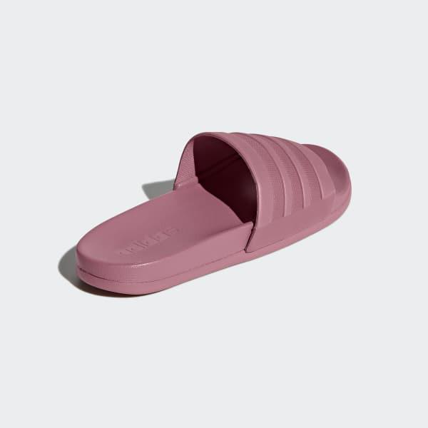 adidas Synthetic Adilette Cloudfoam Plus Mono Slides in Red - Lyst