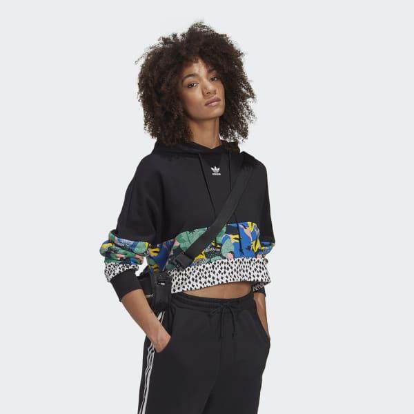 adidas black crop hoodie