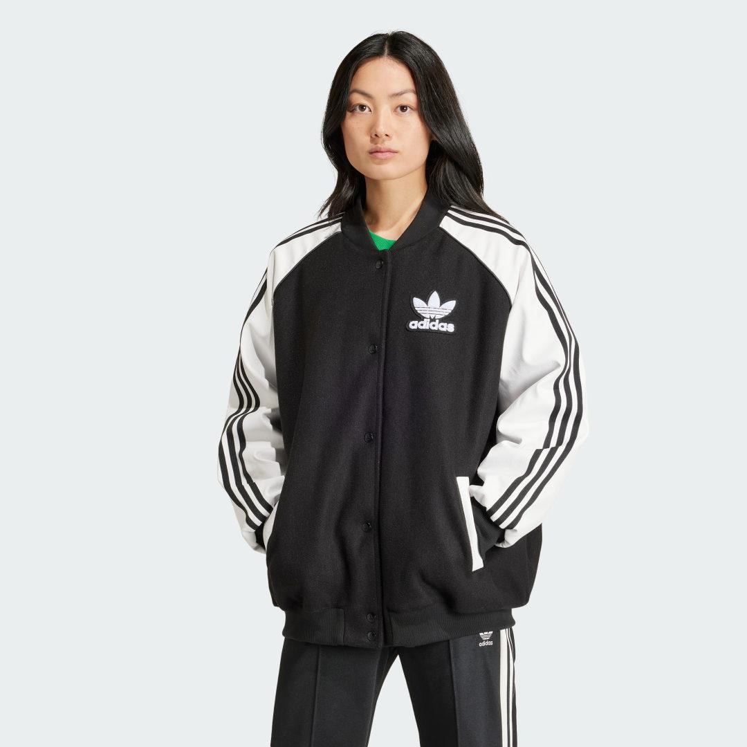 adidas Sst Oversized Vrct Jacket in Black Lyst UK
