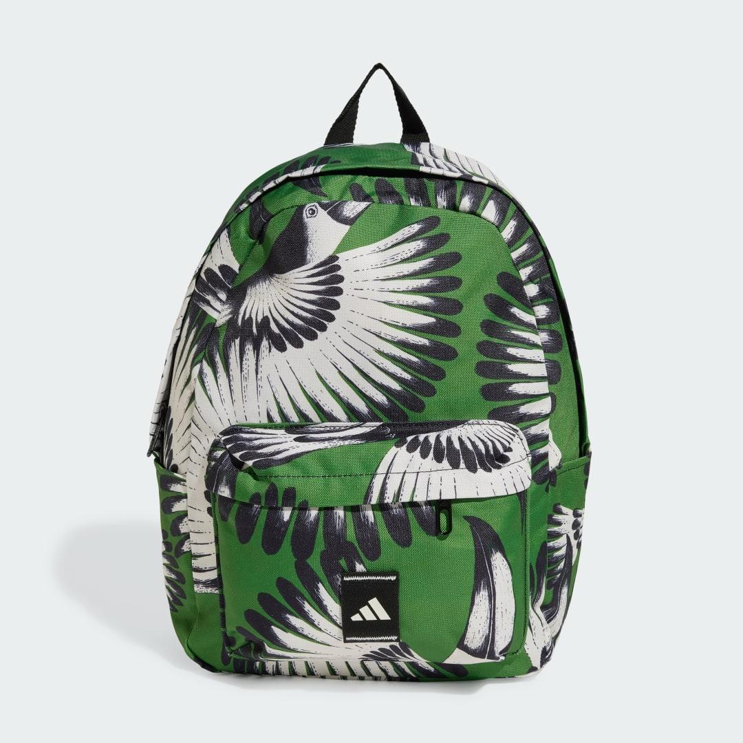 Adidas black and green backpack online