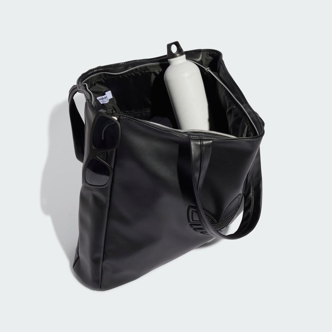 adidas Polyurethane Outline Trefoil Shopper Bag in Black | Lyst UK