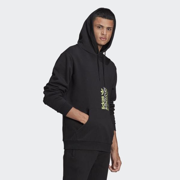 adidas Cotton Zx Print Hoodie in Black for Men - Lyst