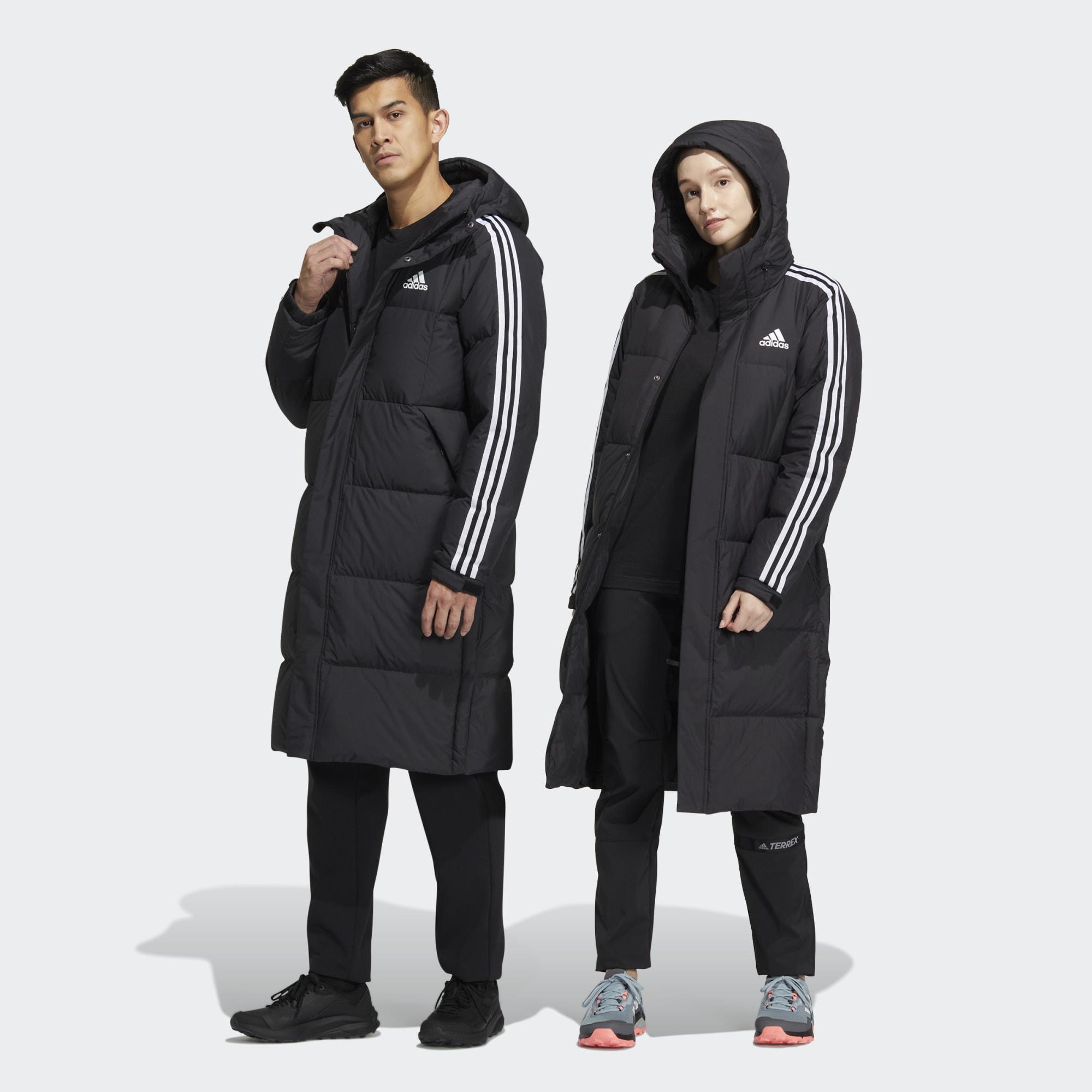 Adidas down jacket women's long sale