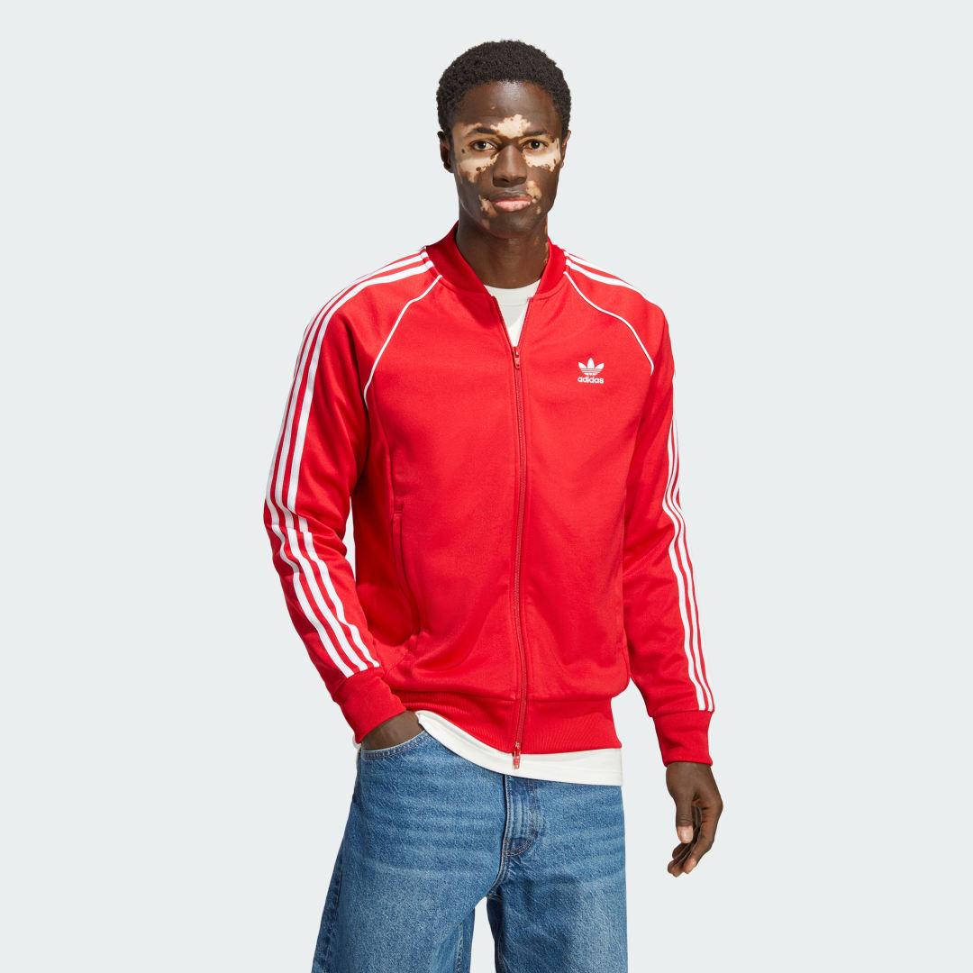 adidas sst windbreaker red