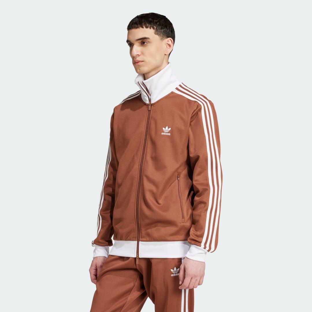 Adidas beckenbauer track top orange new arrivals