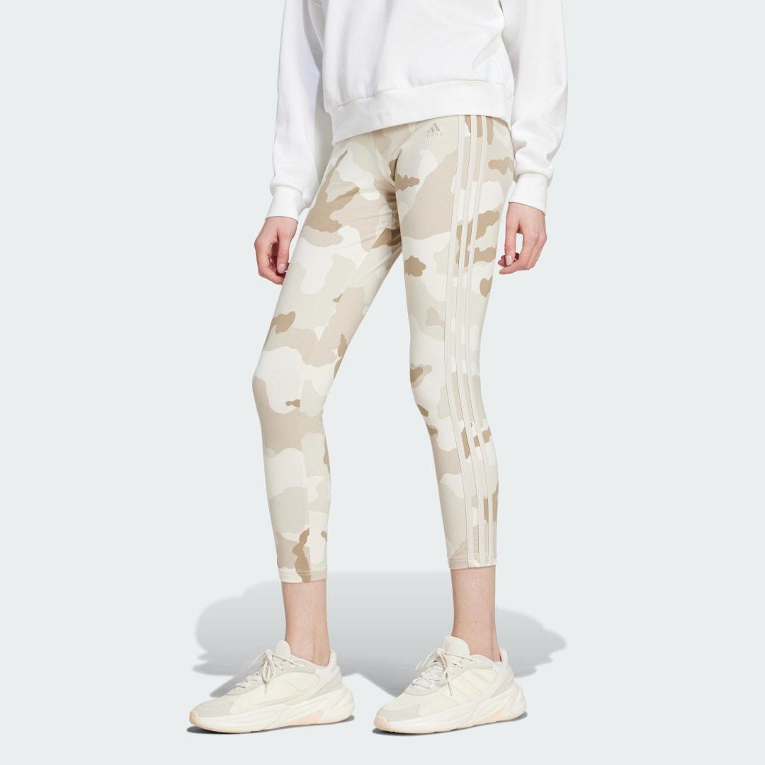 adidas Essentials 3-Stripes Camo Print 7/8 Length Leggings in
