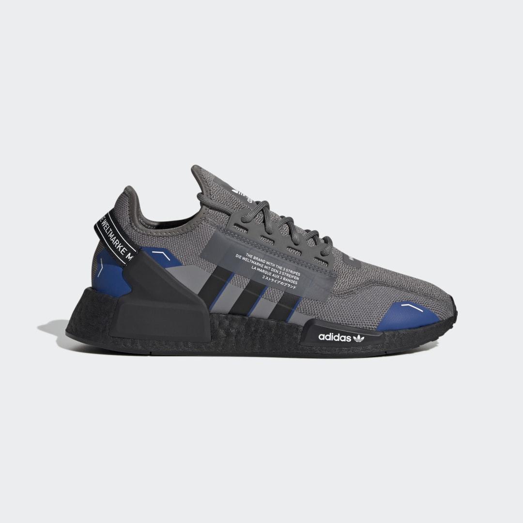 Adidas originals nmd r1 grey black royal hot sale