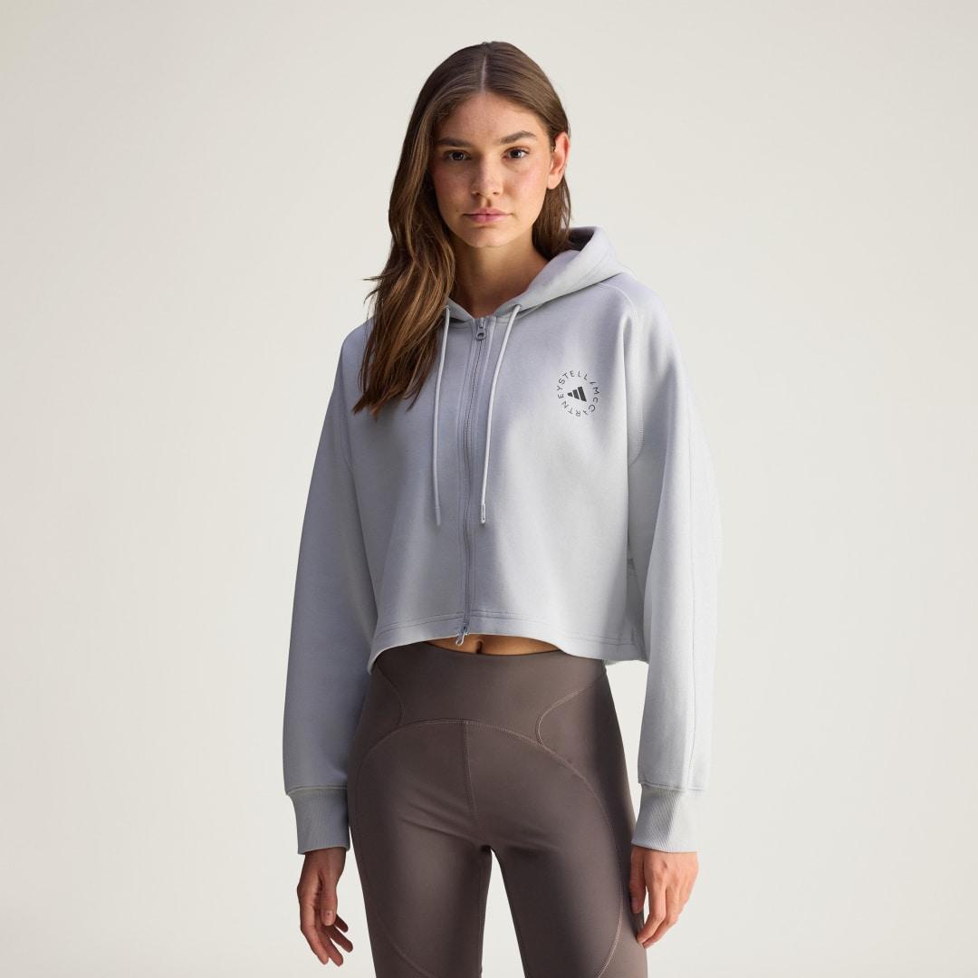 Cropped Hoodie Grey Adidas Adidas By Stella Mccartney Sportswear