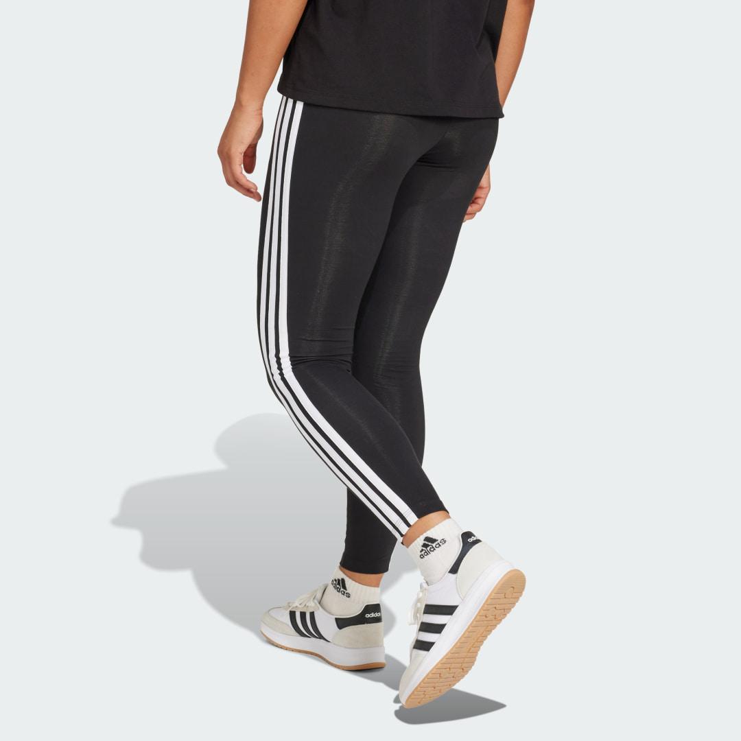 adidas Essentials 3 Stripes Cotton Leggings in Grey Lyst UK