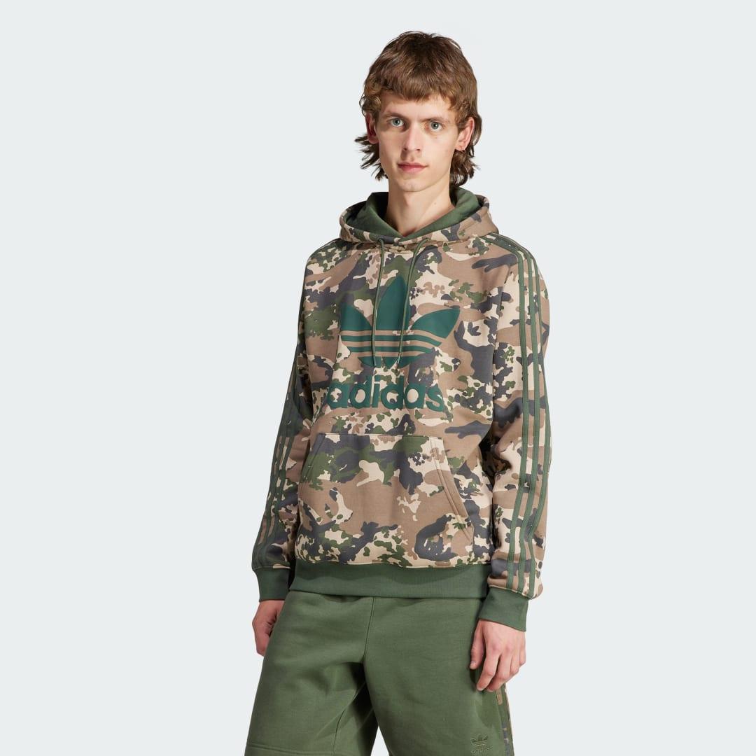 Sweat-shirt à capuche graphisme camouflage adidas pour homme en coloris  Vert | Lyst