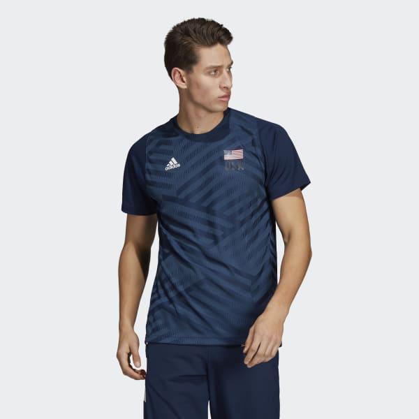 adidas Synthetic Usa Volleyball Replica Tee in Blue for Men - Lyst