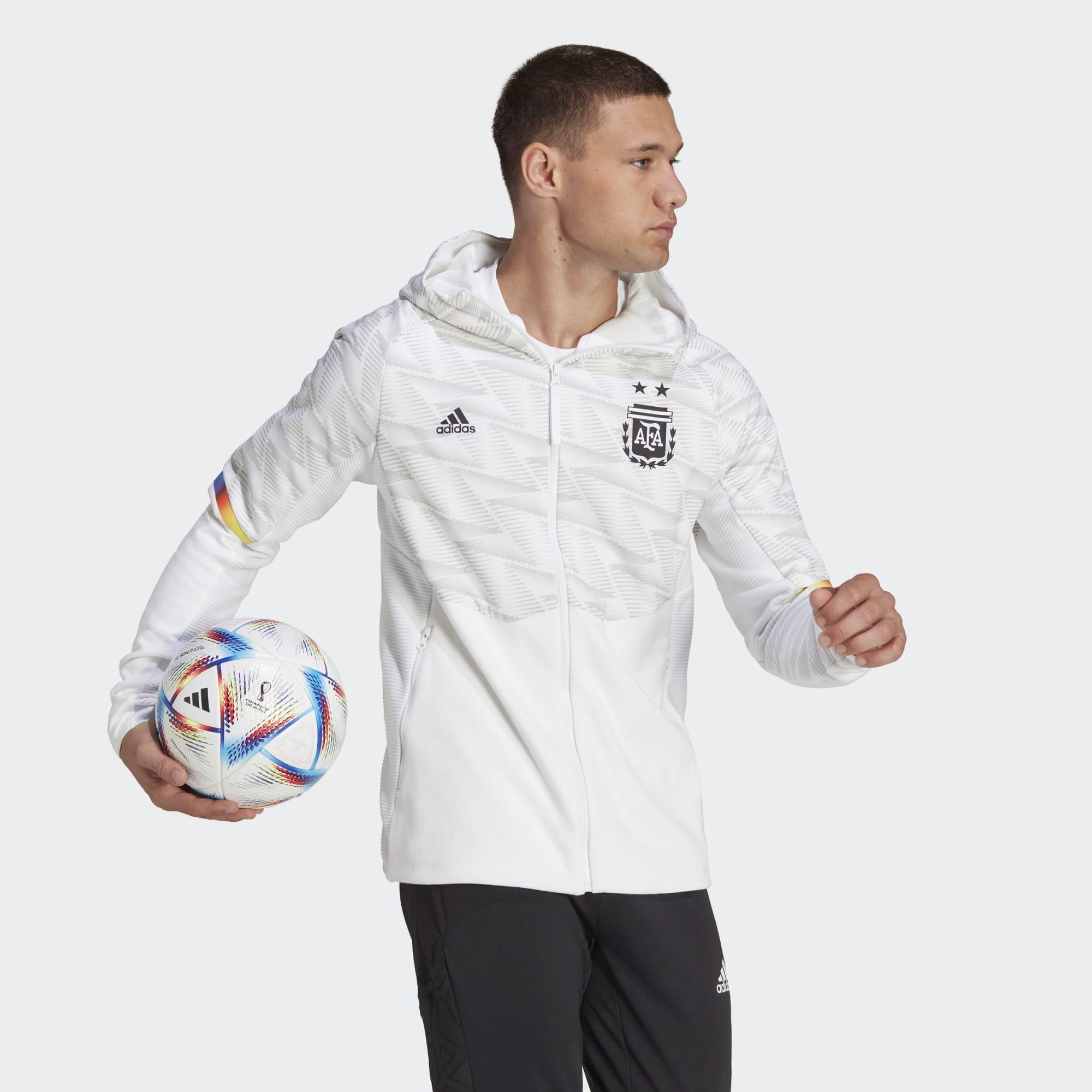 adidas Argentina Game Day Full-zip Travel Hoodie in White for Men | Lyst UK