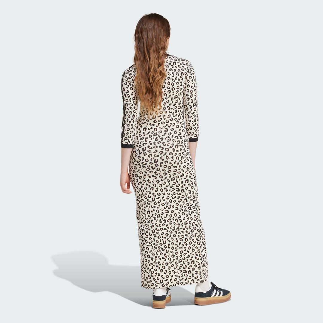 adidas Originals Leopard 3-Stripes Maxi Dress in White Lyst UK