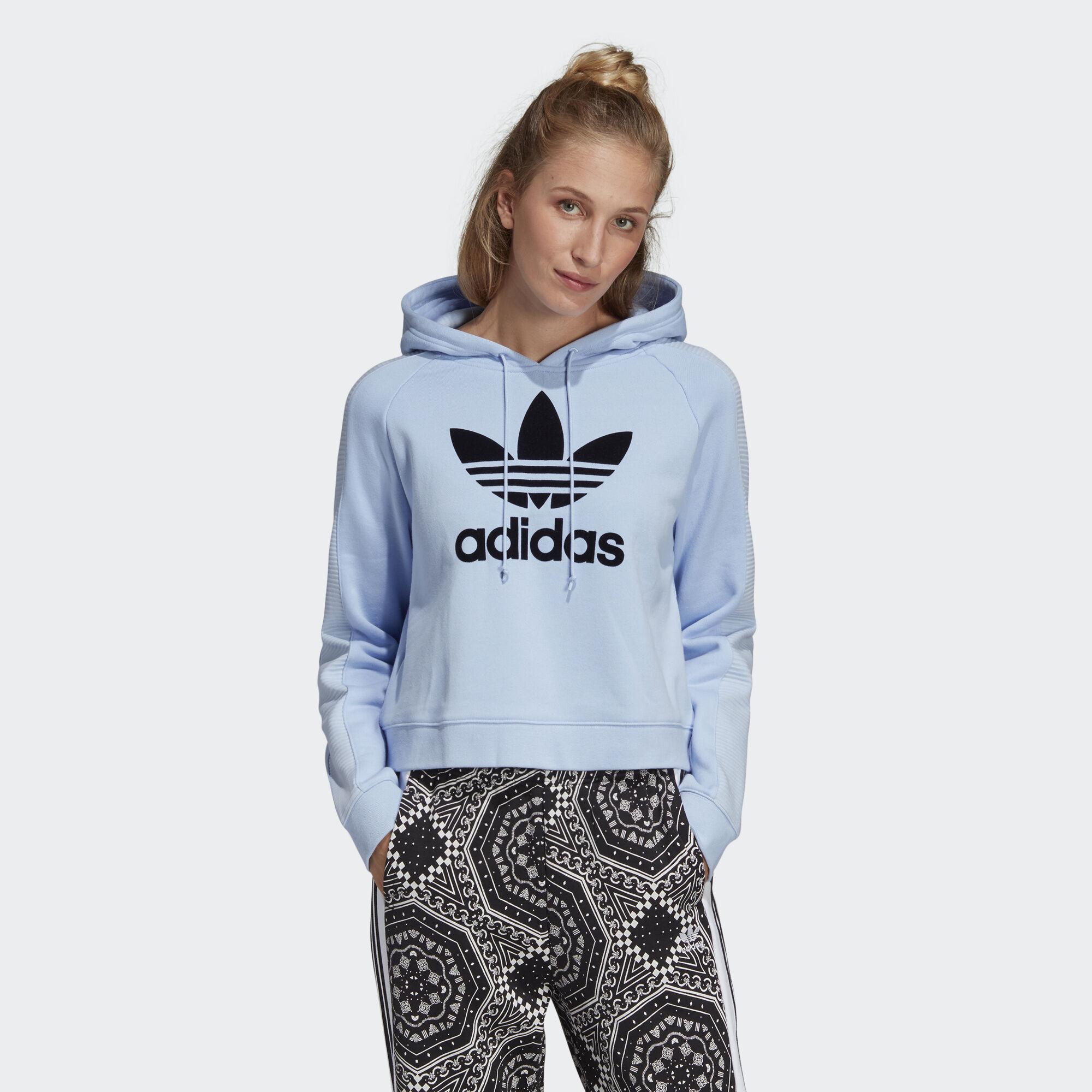 adidas blue cropped hoodie