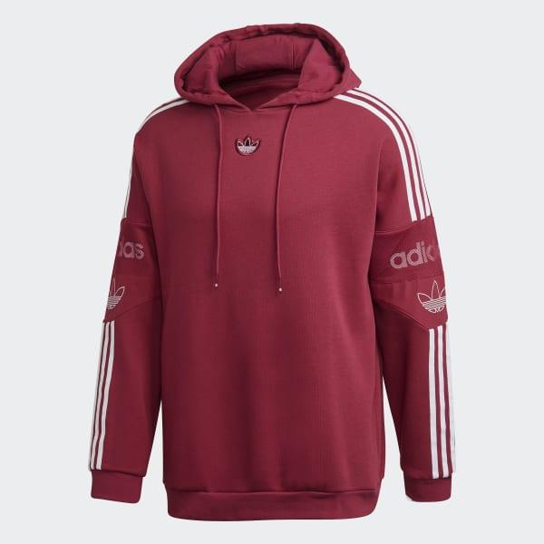 adidas burgundy trefoil hoodie