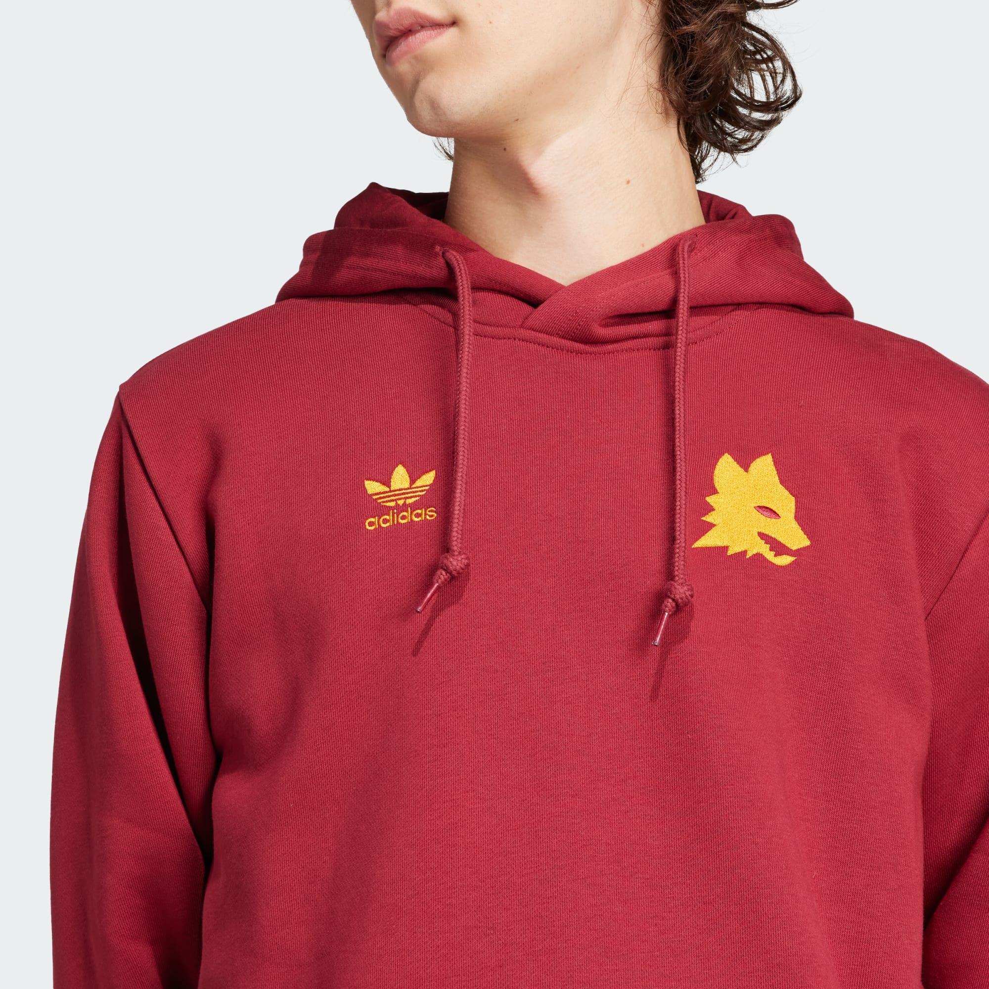 adidas As Roma Essentials Trefoil Hoodie in Red for Men Lyst UK