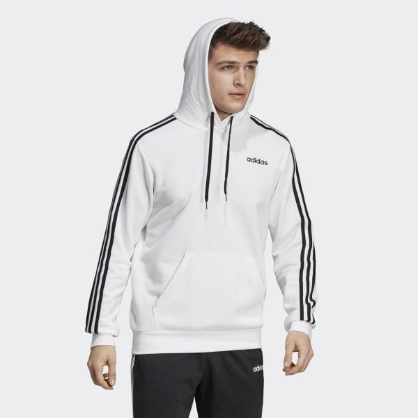 adidas white 3 stripe hoodie