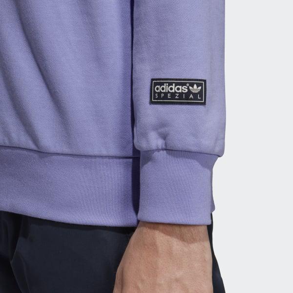 adidas mod trefoil crew sweat purple