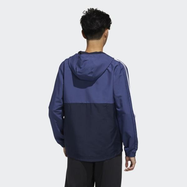adidas Synthetic Essentials Colorblock Windbreaker in Blue for Men - Save 30% - Lyst
