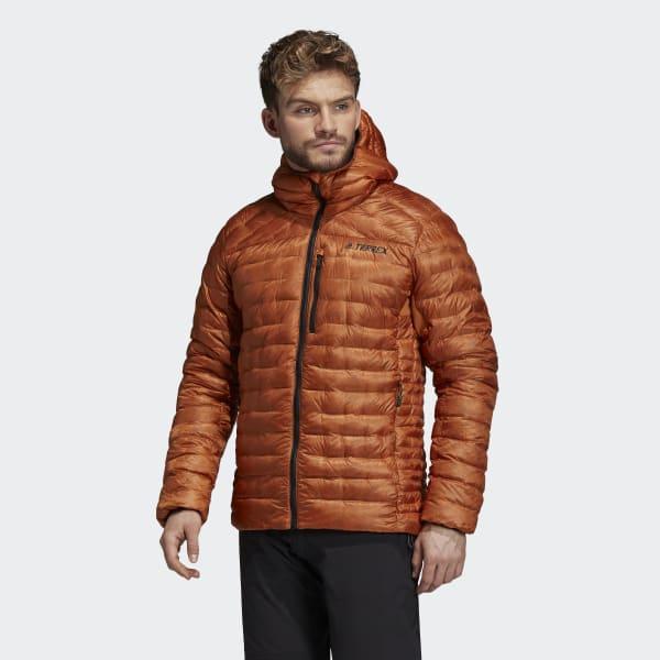 adidas Synthetic Terrex Climaheat Down Jacket in Brown for Men - Lyst