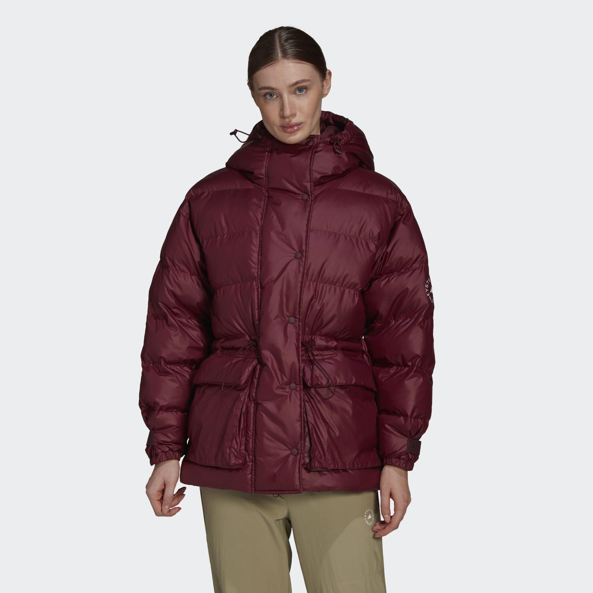 adidas By Stella Mccartney 2-in-1 Mid Length Padded Jacket in Red | Lyst UK