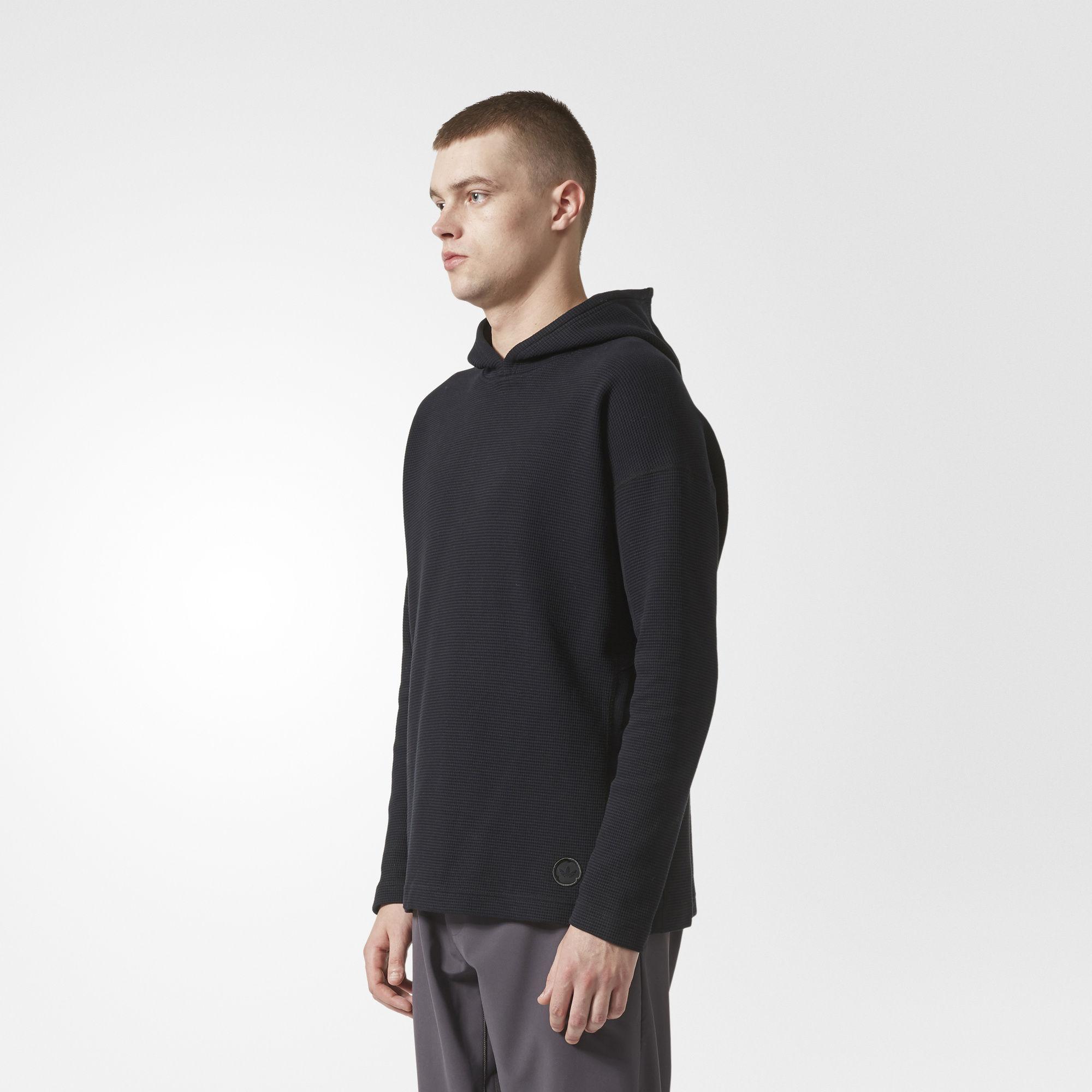 adidas Cotton Wings + Horns Double Waffle Knit Hoodie in Black for Men -  Lyst