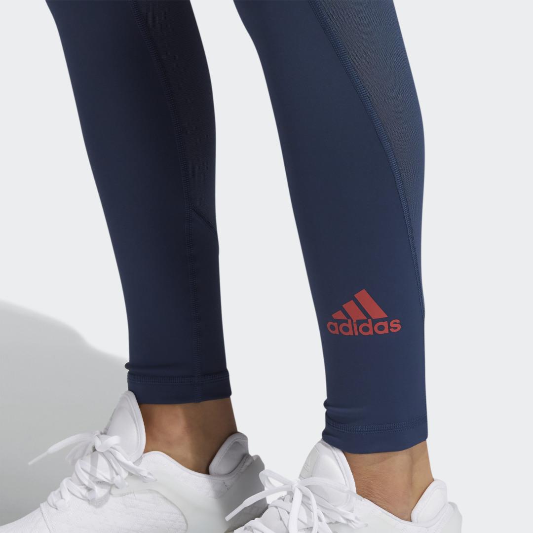Damen Bekleidung Strumpfware adidas Synthetik Designed To Move High-Rise 3-Streifen Sport 7/8-Tight in Grau 
