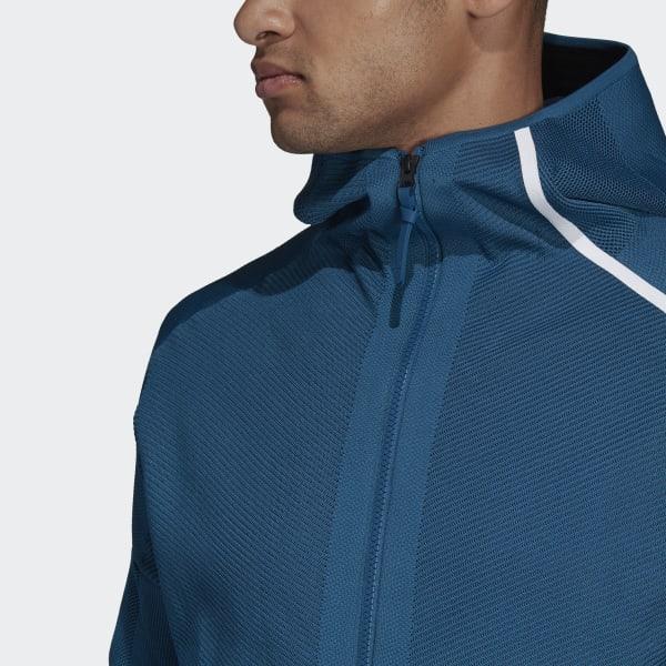 Adidas Synthetic Z N E Parley Primeknit Hoodie In Blue For Men Lyst