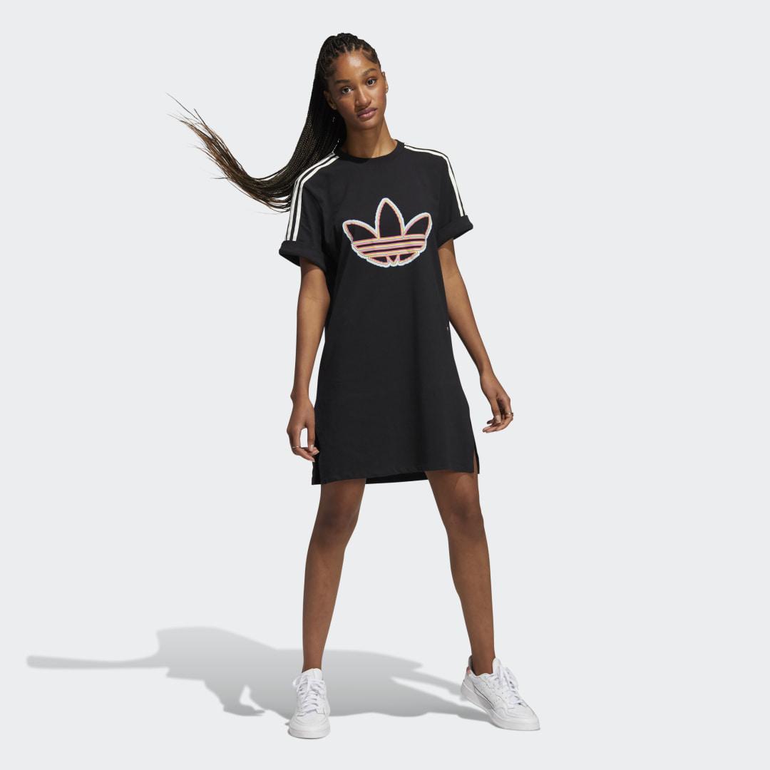 adidas Love Unites T-shirt Jurk in het Zwart | Lyst NL