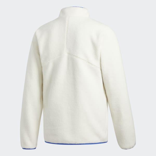 adidas Synthetic Sherpa Jacket in White for Men | Lyst
