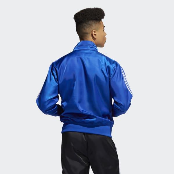 adidas Satin Firebird Track Top in Blue for Men - Lyst
