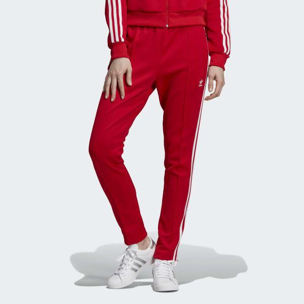 red adidas sst track pants