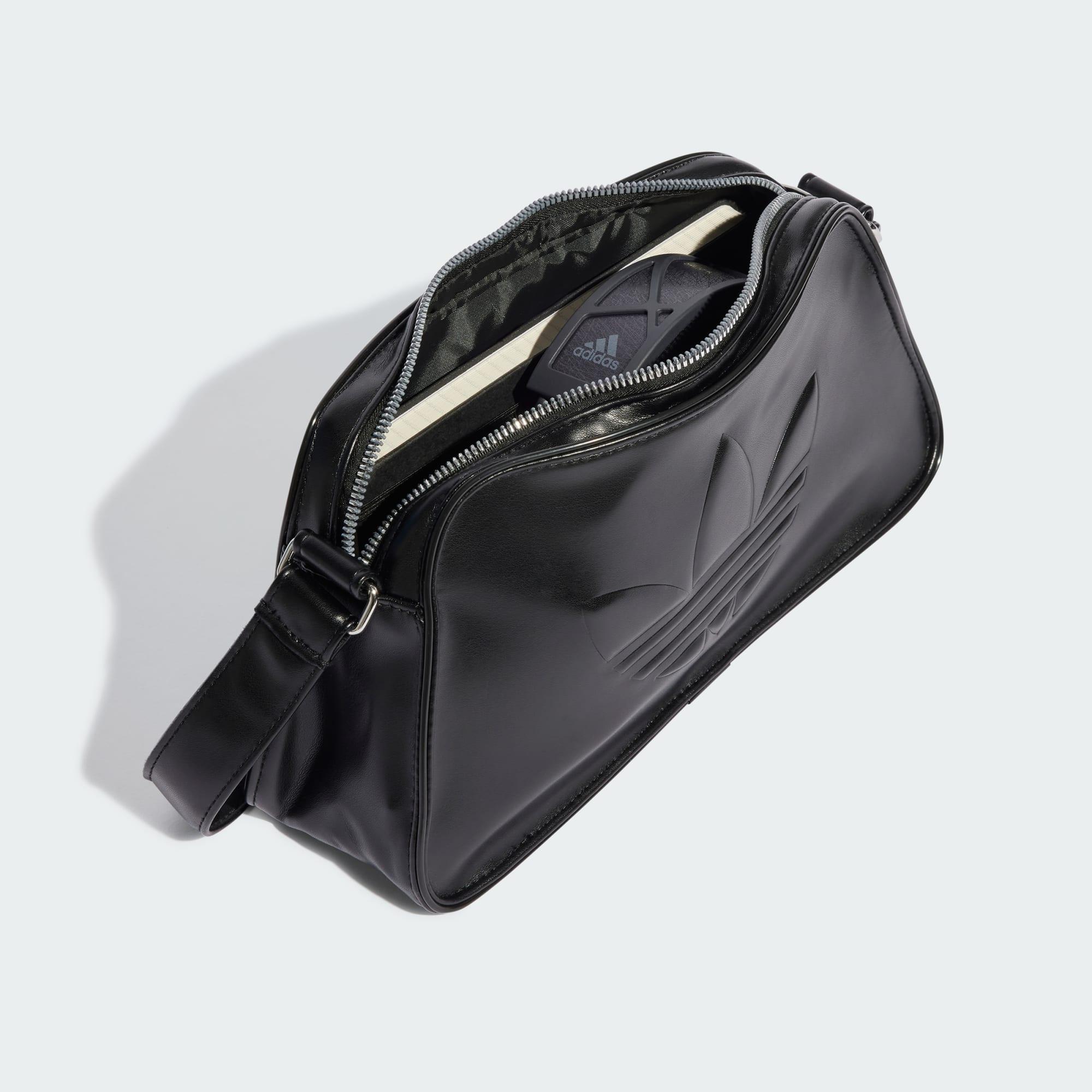 adidas Polyurethane Embossed Trefoil Shoulder Bag in Black