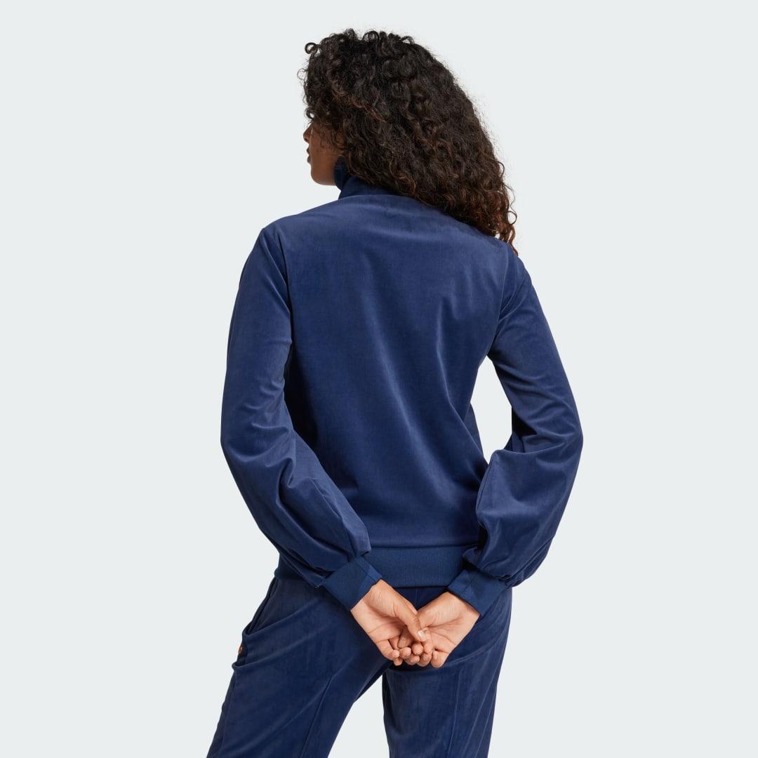 adidas 70S Velour Track Top in Blue | Lyst UK