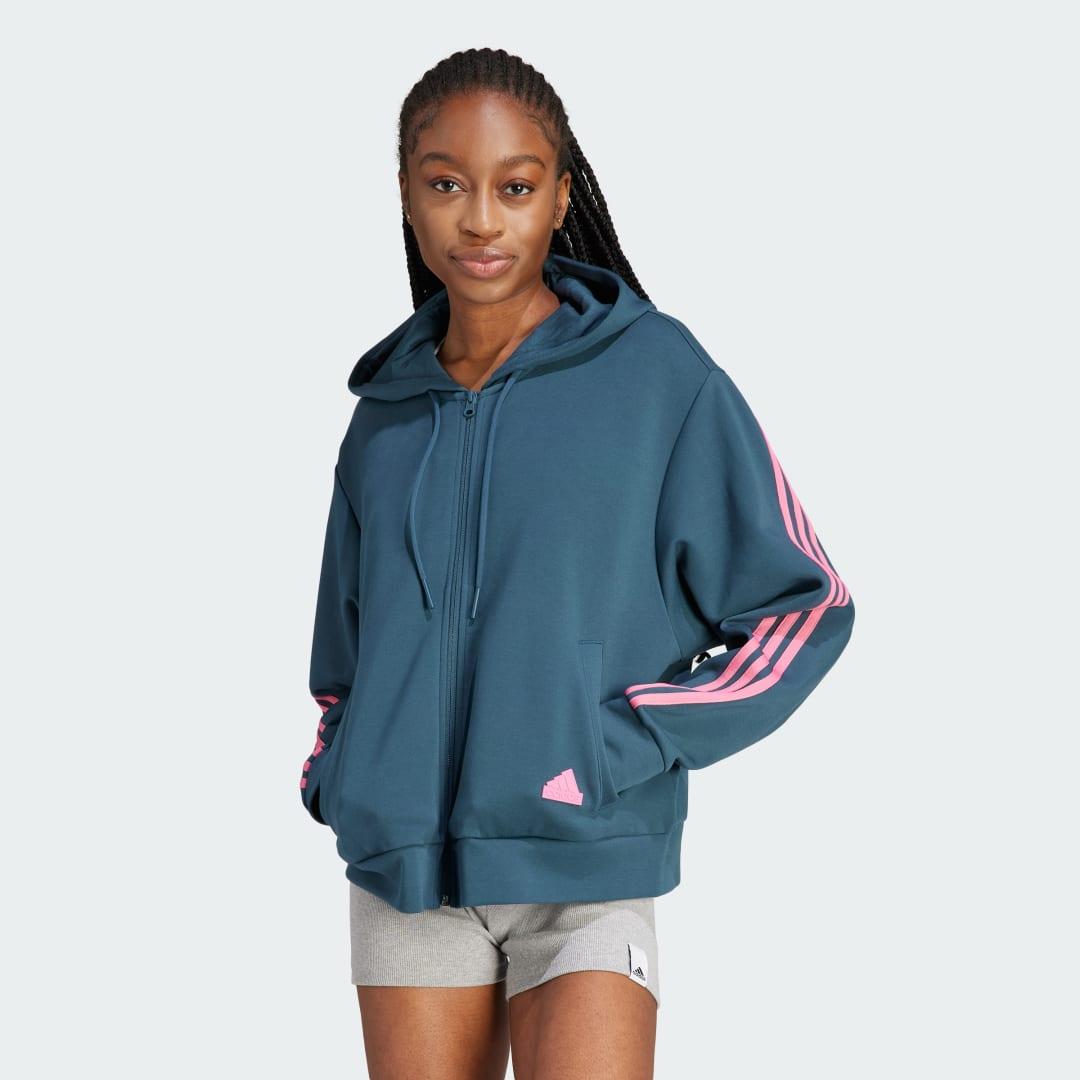 adidas Future Icons 3-stripes Full-zip Hoodie in Blue Lyst UK