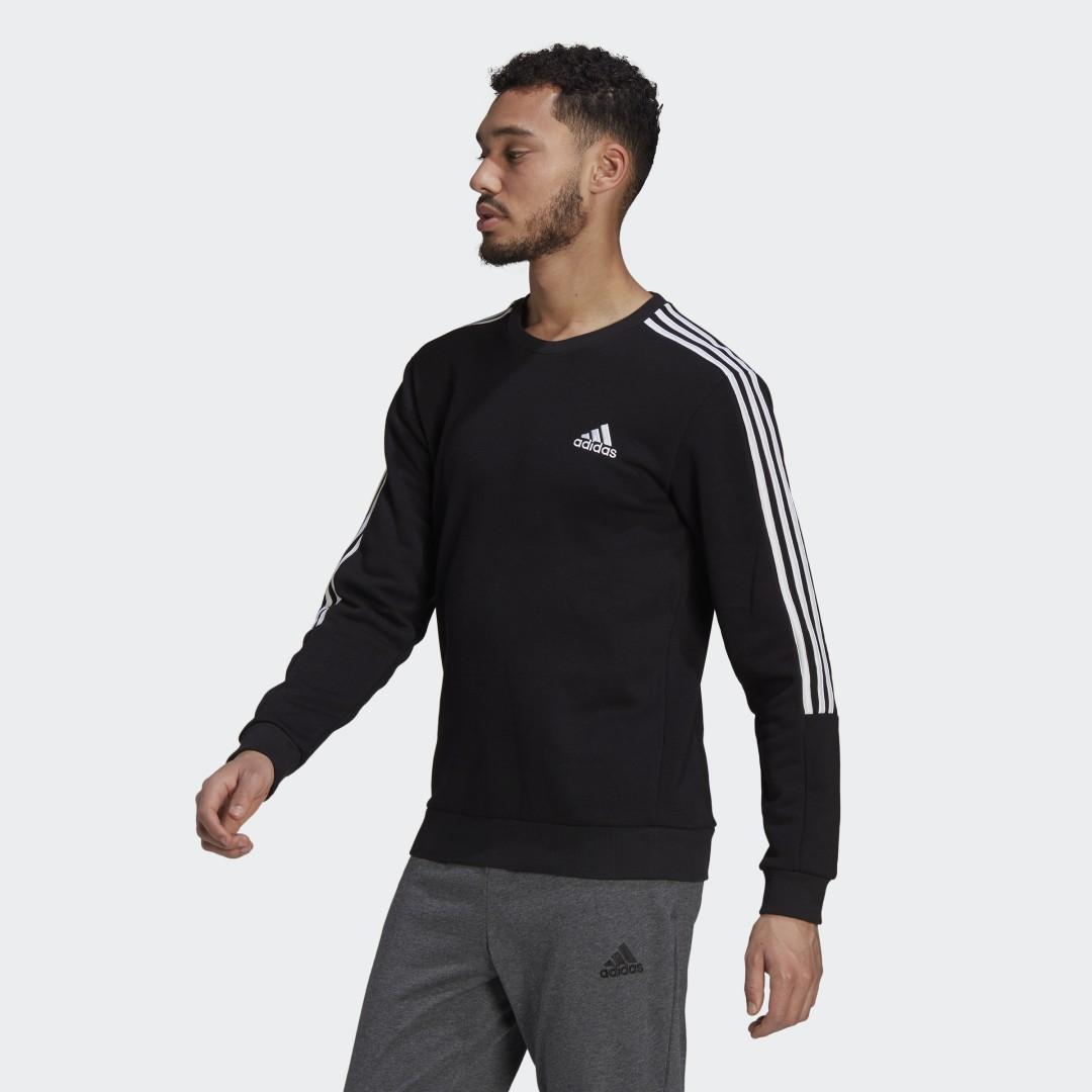 adidas Essentials Fleece Cut 3-Streifen Sweatshirt in Schwarz für Herren -  Lyst