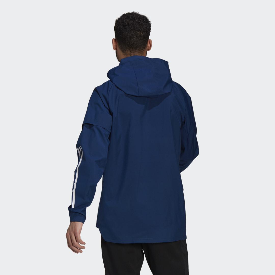 adidas Synthetik Olympique Lyon All-Weather Jacke in Blau für Herren - Lyst