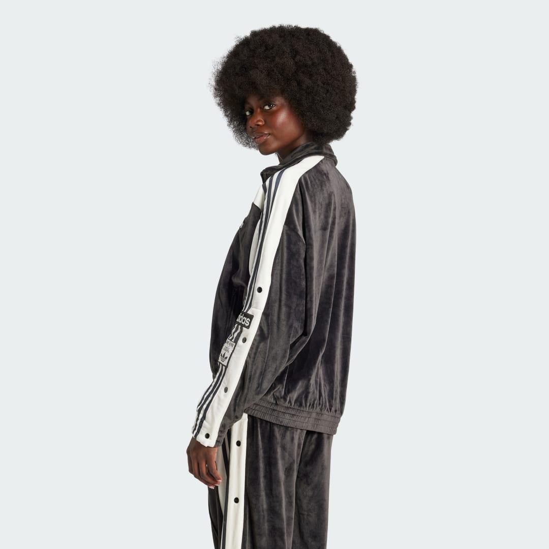 adidas Adibreak Velour Track Top in Black | Lyst UK