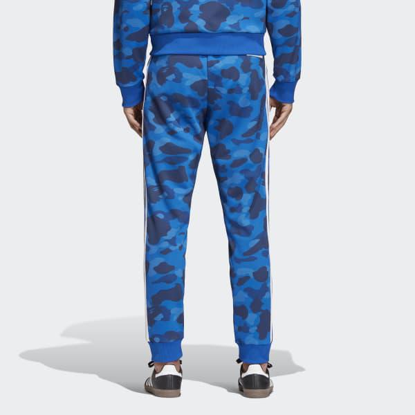 adidas Synthetic Bape X Track Pants in Blue for Men - Lyst