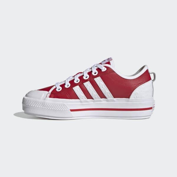 adidas Lace Nizza Rf Platform Shoes in Red - Lyst
