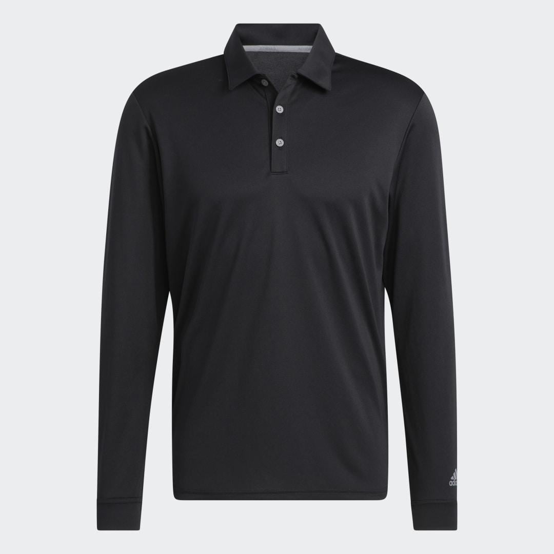 adidas Long Sleeve Golf Polo Shirt in Black for Men | Lyst UK
