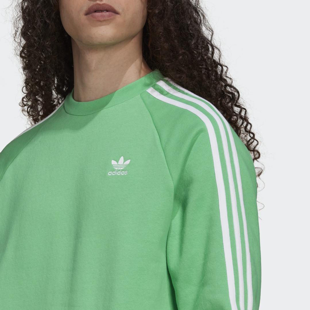 Sudadera cuello redondo Adicolor Classics 3 bandas adidas de Algodón de  color Verde para hombre | Lyst