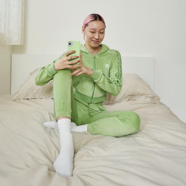 loungewear adidas full zip hoodie chalk green