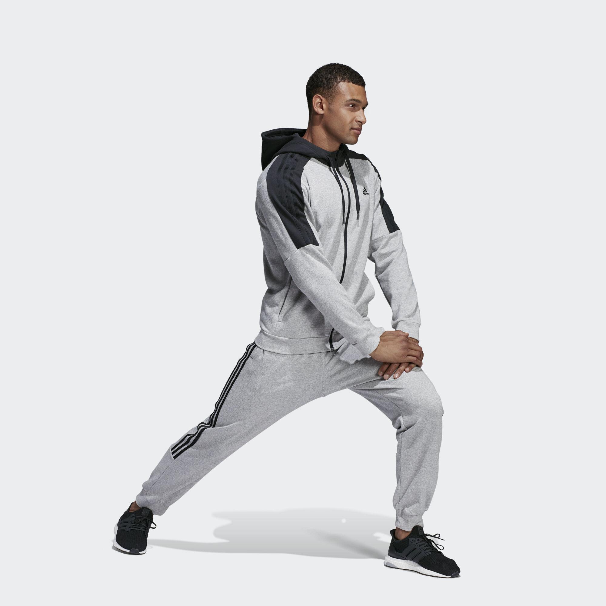 adidas Cotton Energize Tracksuit in Grey for Men - Lyst