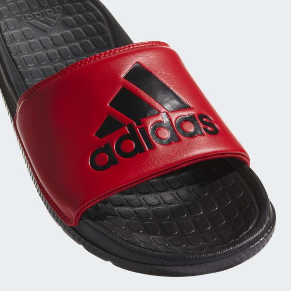 adidas Leather Voloomix Slides in Red 